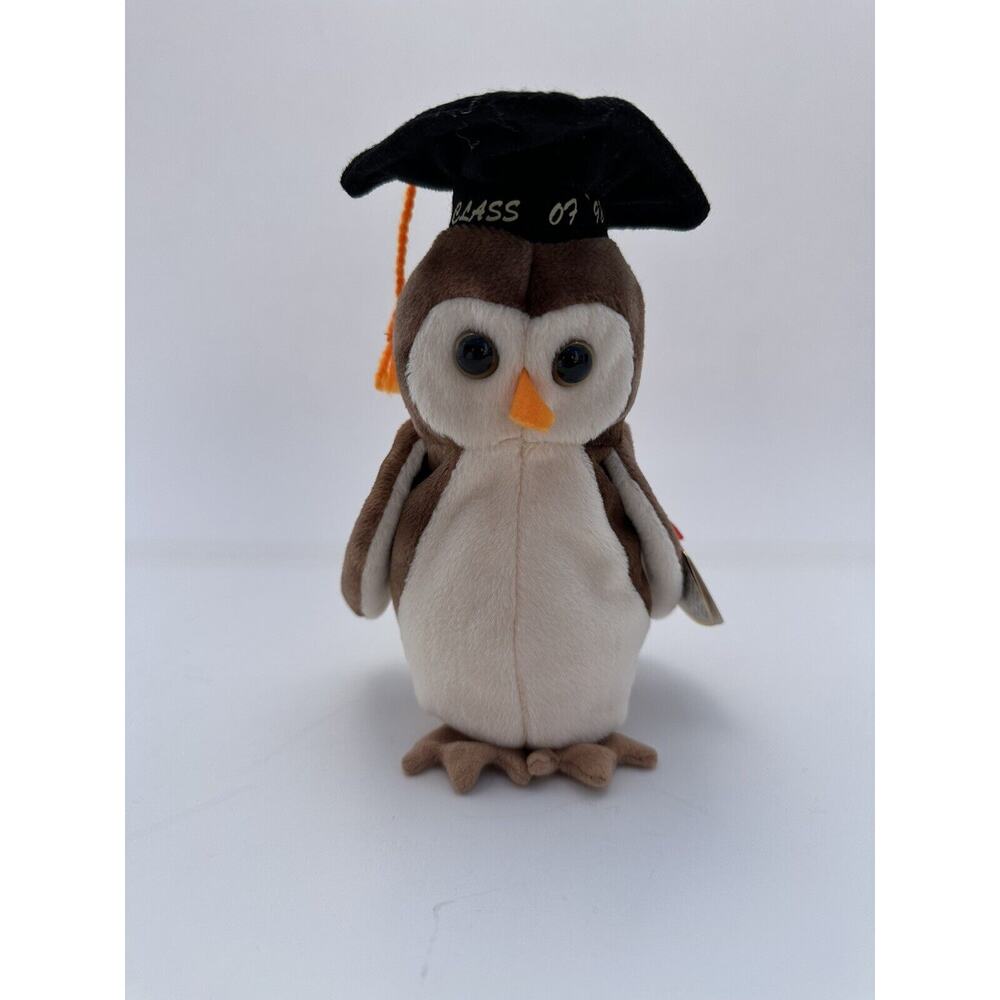Ty Beanie Babies "Wise" the Owl 1997/1998 Vintage Toy Graduate